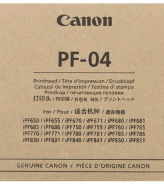 Печатающая головка Canon PF-04 (3630B001) черный для Canon iPF650, iPF655, iPF670, iPF680, iPF685, iPF750, iPF755, iPF760, iPF765, iPF770, iPF780, iPF785, iPF830, iPF840, iPF850.