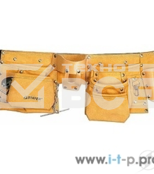 Пояс STAYER 'MASTER' 38512 для инструментов, кожаный, 10 карманов, 3 подвески