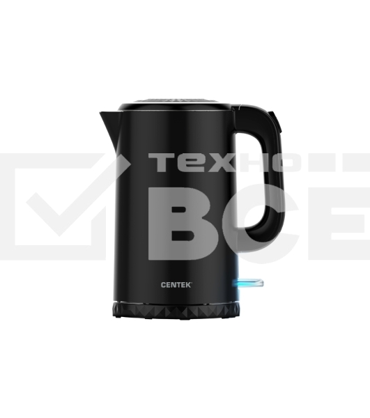 Чайник электрический Centek CT-0020 (Black) металл 1.7л, 2200W, бесшовная колба, двойные стенки