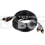 Шнур 2 RCA - 2 RCA, длина 10 метров, черный (GOLD) Rexant, фото2