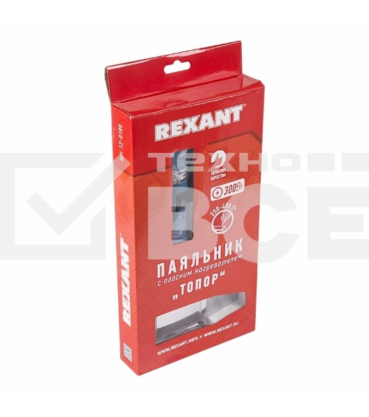 Паяльник Rexant, 300 Вт, 230 В, «Топор», плоский нагреватель, с кнопкой