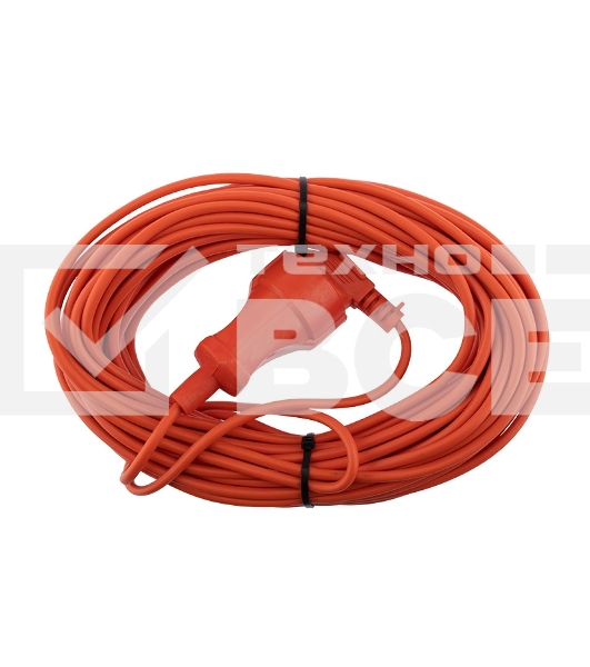 Удлинитель-шнур PROconnect ПВС 2х0.75, 20 м, б/з, 6 А, 1300 Вт, IP20, оранжевый (Сделано в России)