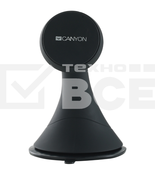 Автодержатель для смартфона на панели приборов и ветровом стекле Canyon Car Holder for Smartphones,magnetic suction function ,with 2 plates(rectangle/circle), black ,97*67.5*107mm 0.068kg