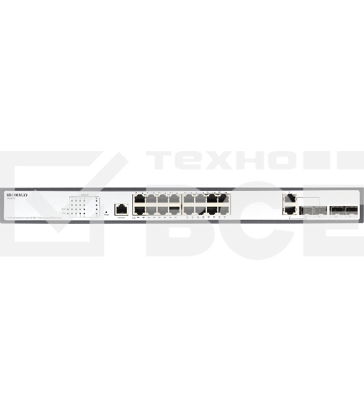 Коммутатор Managed L2 Switch 16x1000Base-T PoE, 2x1000Base-X SFP, 2xCombo 1000Base-T/SFP, PoE Budget 250W, RJ45 Console, 19