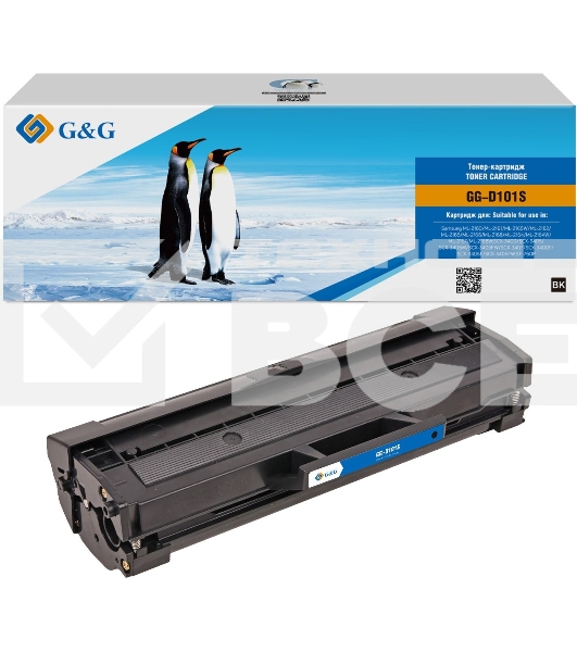Картридж лазерный G&G GG-D101S черный (1500 стр.) для Samsung ML-2160/ML-2161/ML-2165W/ML-2162/ML-2165/ML-2166/ML-2168/ML-2164/ML-2164W/ML-2167/ML-2168W;SCX-3400/SCX-3405/SCX-3405W/SCX-3405FW/SCX-3407/SCX-3400F/SCX-3405F/SCX-3405FW;SF-760P