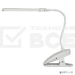 Настольный светильник ЭРА Б0057207 NLED-512-6W-W светодиодный аккумуляторный на прищепке белый, фото3