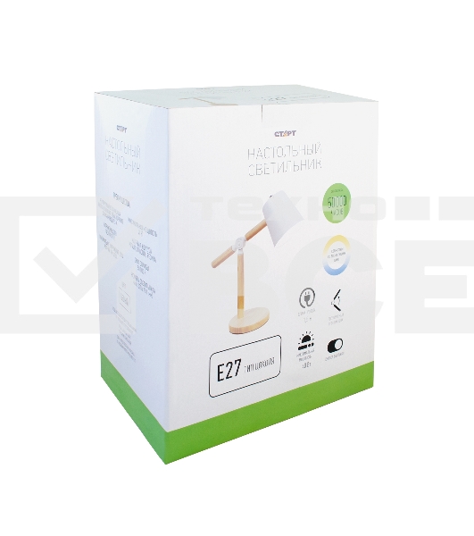 Светильник настольный СТАРТ CT83, E27, до 40Вт, 1,5м, белый