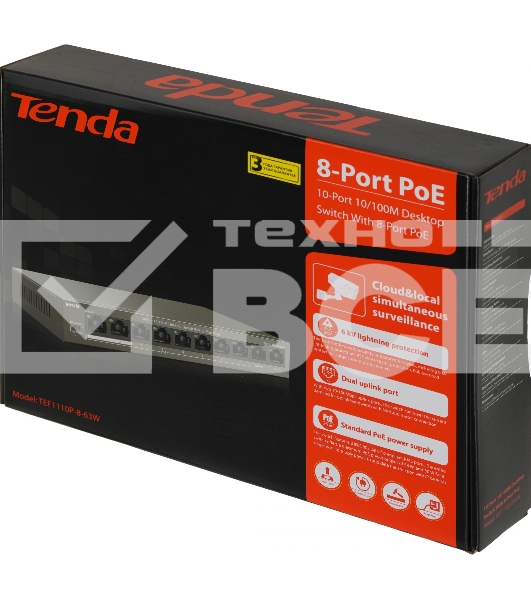 Коммутатор Tenda TEF1110P-8-63W