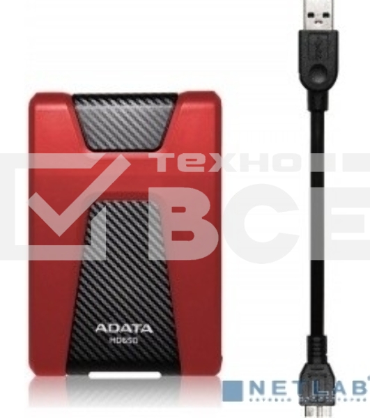 Внешний жесткий диск AData USB 3.1 2Tb AHD650-2TU31-CRD HD650 DashDrive Durable 2.5
