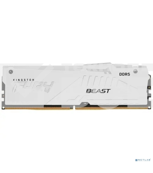 Оперативная память Kingston Fury Beast, DDR5, 16GB (1x16GB), 5200MHz, CL36, с радиатором, RGB, белый
