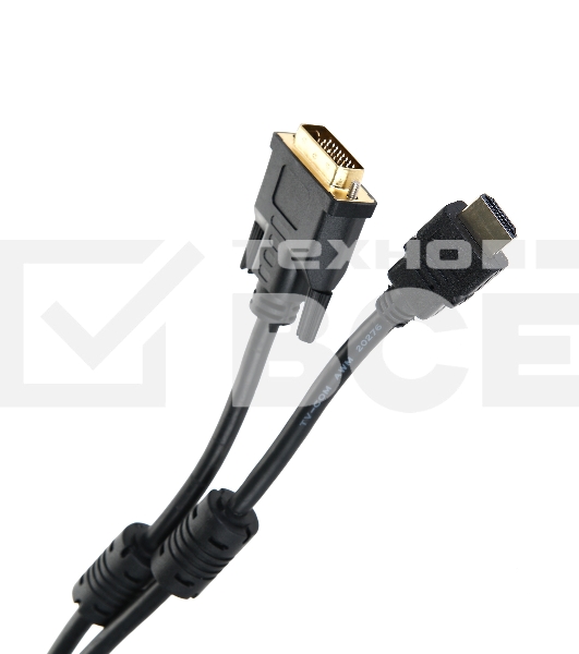 Кабель HDMI to DVI-D (19M -25M) 2м, TV-COM, 2 фильтра <LCG135F-2M>