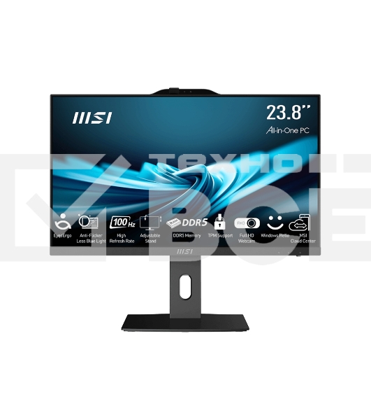 Моноблок MSI Pro AP242P 14M-662XRU 23.8' Full HD i3 14100 (3.5) 16Gb SSD 512Gb UHDG 730 noOS GbitEth WiFi BT 120W клавиатура мышь Cam черный 1920x1080 (9S6-AE0621-834)