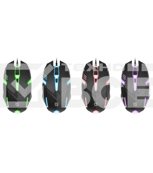Мышь проводная Defender Cyber MB-560L черный, 1200 dpi, USB, кнопки - 3