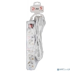 Удлинитель электрический ЭРА U-5es-5m-3x1,5 с заземлением с выключателем 5 розеток 5м ПВС 3x1,5мм2 16А, фото 1