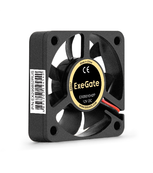 Вентилятор 12В DC ExeGate EX05010H2P (50x50x10 мм, Hydraulic bearing (гидродинамический), 2pin, 5000RPM, 27dBA)