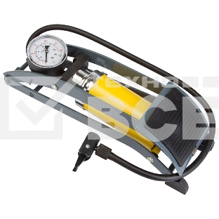 Насос FP-0902A ножной стационарный с манометром, цилиндр 55х120мм, шланг с автовентилем, стальной
