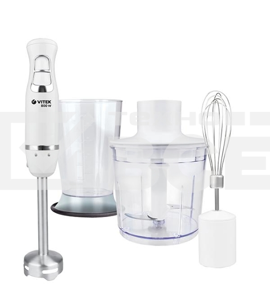 Блендер Vitek VT-3419 W Мощность 800Вт. Количество скоростей 2. Турборежим. Управление механическое. Материал корпуса пластик. Материал погружной части сталь. Емкость измельчителя 500мл. Емкость мерного стакана 700мл. Венчик для взбивания.