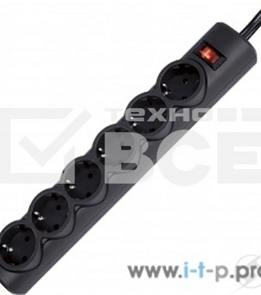 Сетевой фильтр Defender DFS 153 3 м, черный, 6 розеток