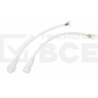 Соединительный кабель (4pin) герметичный (IP67) 4х0.75мм²  белый  Rexant