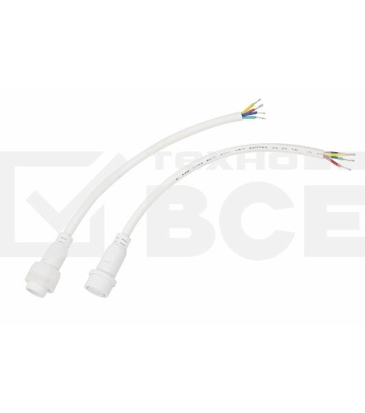 Соединительный кабель (4pin) герметичный (IP67) 4х0.75мм²  белый  Rexant