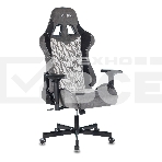 Кресло игровое Zombie VIKING 7 KNIGHT Fabric серый Loft ромбик текстиль/эко.кожа с подголов. крестовина металл, фото6