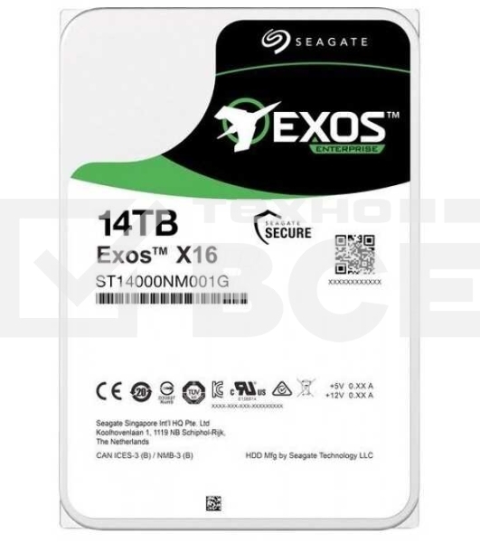 Жесткий диск SEAGATE SATA 14TB 7200RPM 6GB/S 256MB ST14000NM001G