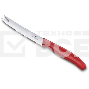 Нож кухонный Victorinox Swiss Classic (6.7861) стальной для сыра лезв.110мм серрейт. заточка красный блистер