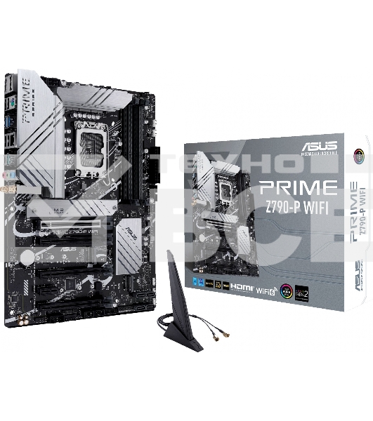 Материнская плата ASUS PRIME Z790-P WIFI, LGA 1700, Intel Z790, 4xDDR5, 4xSATA, 3xM.2 PCIe 4.0 x4, 1xPCIe 5.0 x16, 3xPCIe x4, 1xPCIe x1, 1xHDMI, 1xDP, 1xUSB-C 3.2 Gen 2, 1xUSB 3.2 Gen 2, 2xUSB 3.2 Gen 1, 4xUSB 2.0, 1x 2.5Gb LAN, 3x3.5 мм, 7.1, ATX