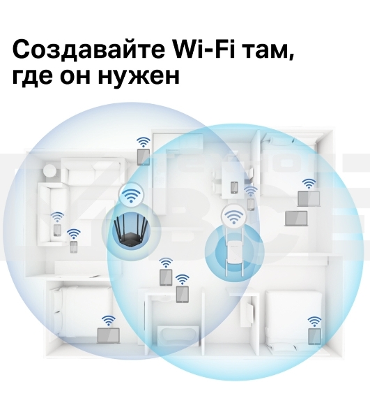 Роутер AC1900 Wi-Fi Range ExtenderSPEED: 600 Mbps at 2.4 GHz + 1300 Mbps at 5 GHz SPEC:  4× Fixed External Antennas, 1× Gigabit Port, Wall PluggedFEATURE: MERCUSYS APP, WPS/Reset Button, Signal Indicator, Range Extender/Access Point mode, Adaptive Path