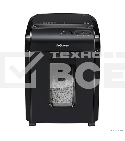 Шредер Fellowes Powershred 10M FS-4630601{DIN P-5, 2х15мм, 10лст., 19лтр., Safety Lock}, с микрорезкой