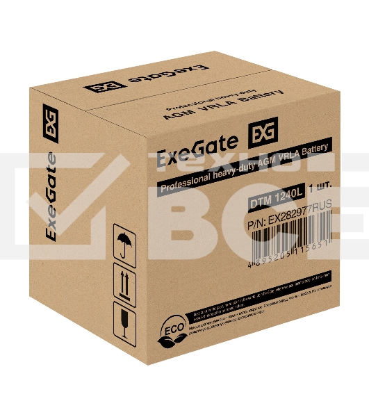 Батарея ExeGate EX282977RUS DTM 1240 L (12V 40Ah), клеммы под болт М5