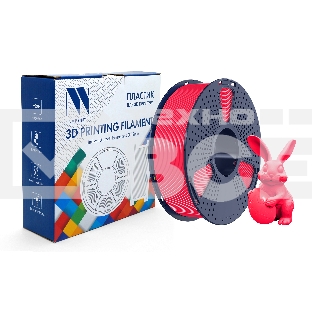 Филамент NVPRINT PETG Glow Red для 3D печати диаметр 1.75мм  длина 330 метров  масса 1 кг