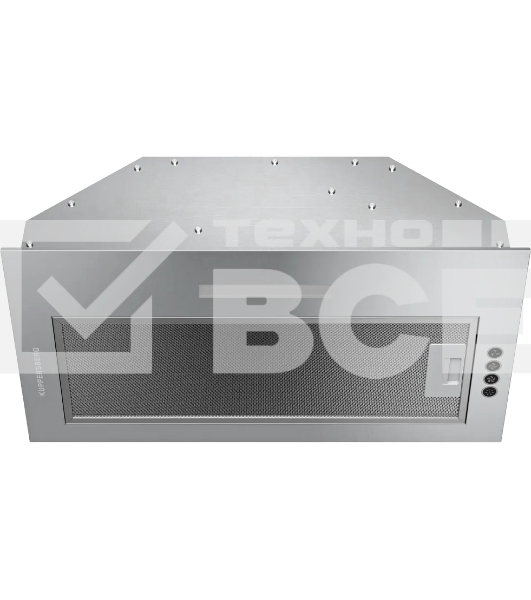 Вытяжка встраиваемая Kuppersberg INTOUCH 60 X, ширина 54 см, отвод/рециркуляция, 650 м3/час, 3 скорости, электронное сенсорное управление, светодиодное освещение 1х5 Вт, жироулавливающий фильтр, угольный фильтр KF-T (опция), 41 дБ, цвет: нержавеющая сталь