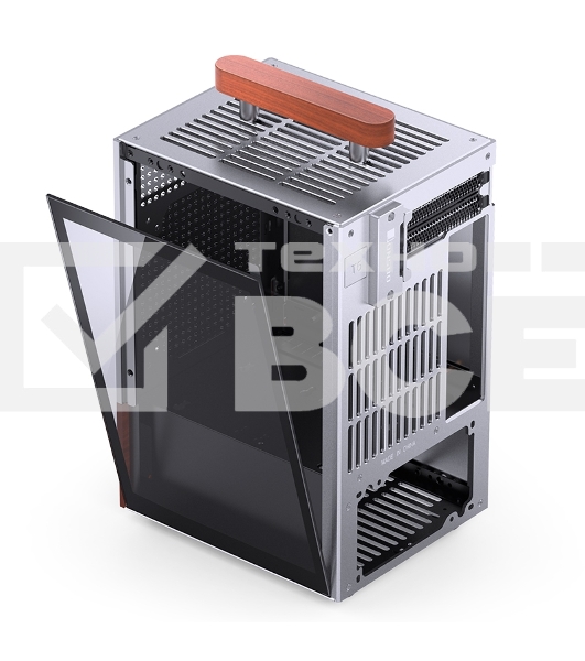 Корпус без блока питания Case JONSBO T6, Desktop SFF, TG, no fan, 1xUSB-A 3.2 + 1xUSB-C 3.2, mITX Silver