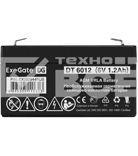 Батарея ExeGate DT 6012 (6V 1.2Ah), клеммы F1