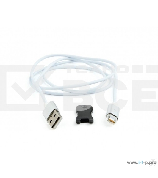 Кабель Cablexpert магнитный USB 2.0 CC-USB2-AMLMM-1M, AM/ iPhone lightning, магнитный кабель, 1м, алюминиевые разъемы, коробка