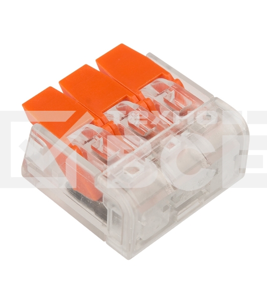 Универсальная компактная клемма Rexant 3-проводная до 4,0 мм² (50 шт./уп.)