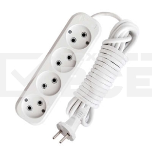 Удлинитель 4х3м без заземл. 10А IP20 Е-204 АБС-пл. ПВС 2х0.75 UNIVersal 9631968