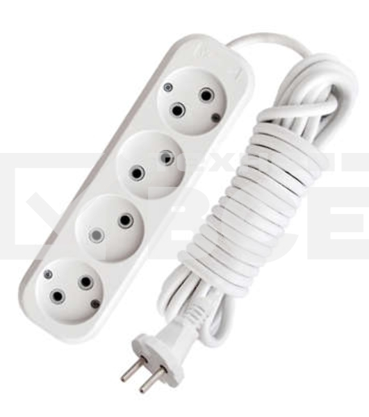 Удлинитель 4х3м без заземл. 10А IP20 Е-204 АБС-пл. ПВС 2х0.75 UNIVersal 9631968