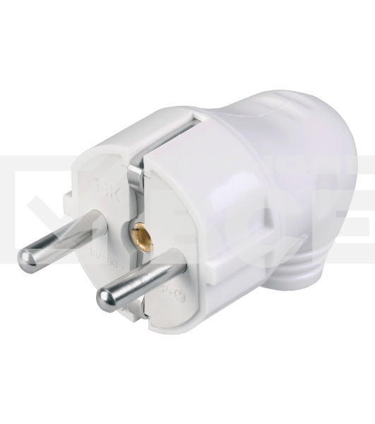 Вилка Iek EVP11-16-01-K01 ВПу11-01-Ст разборная угловая с з/к 16А белая