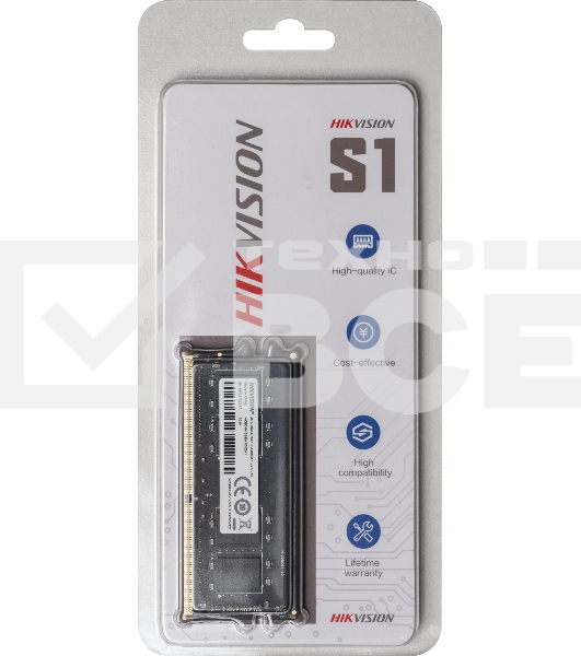 Оперативная память Hikvision, DDR4, 4GB (1x4GB), 2666MHz, CL19, SO-DIMM