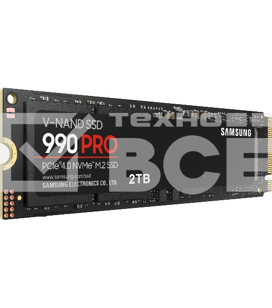 Накопитель SSD Samsung 990 PRO, 2TB, PCIe 4.0 x4, M.2 2280, NVMe, R/W 7450/6900