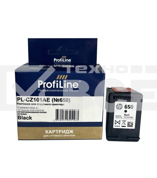 Картридж PL-CZ101AE №650 для принтеров HP DeskJet IA 2515/2516 Black водн ProfiLine