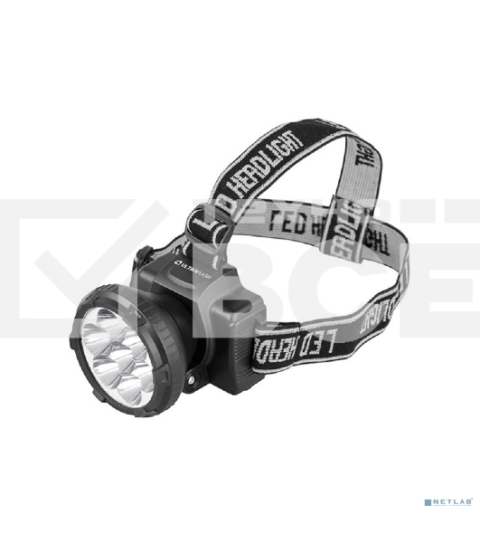 Фонарь ULTRAFLASH LED5362налобн аккум 220в черный 7led 2 реж пласт бокс