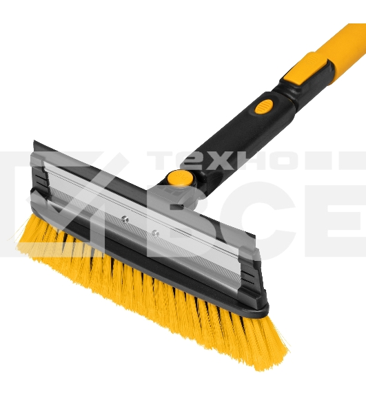 Щетка-сметка для снега со скребком Denzel, телескоп, поворотная голова, водосгон, 900-1200 мм 55308