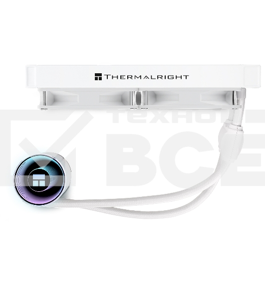 Водяное охлаждение для процессора Thermalright Frozen Notte 240 White ARGB V2 белый (240mm, ARGB/ Fans: 2x120mm, 72.37CFM, 27.7dBA, 2000RPM/ Pump height 54mm, 28dBA, 5300RPM, Rad thickness 27mm/ S: 1200, 1700, 1851, 2011, 2066, 115X, AM2, AM2+, AM3, AM3+,