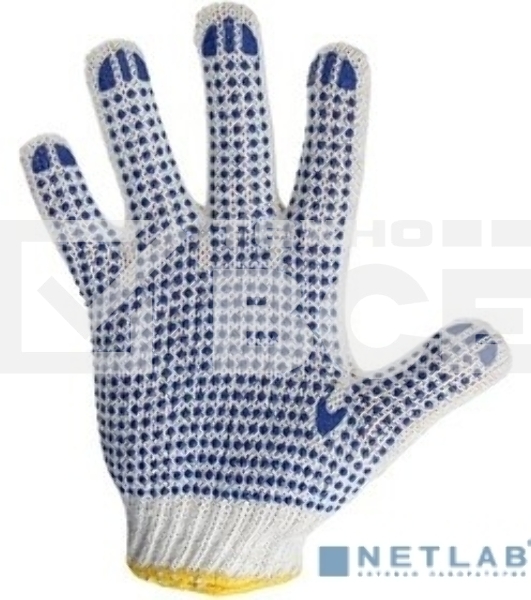 Перчатки Rexant х/б с нанесением ПВХ ('Точка'), 4 нити, 63-65 г, 7,5 класс вязки