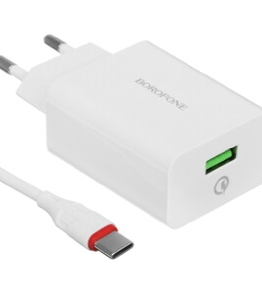 Сетевое зарядное устройство BOROFONE (6931474702487) BA21A QC3.0 для Type-c - белый