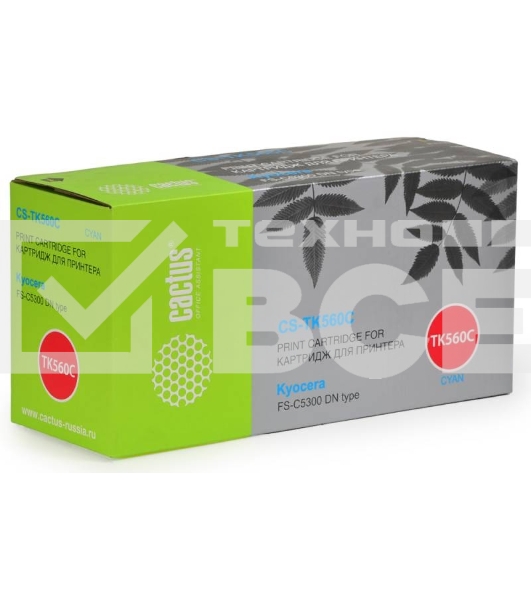 Картридж лазерный Cactus CS-TK560C голубой (10000 стр.) для KYOCERA FS-C5300DN