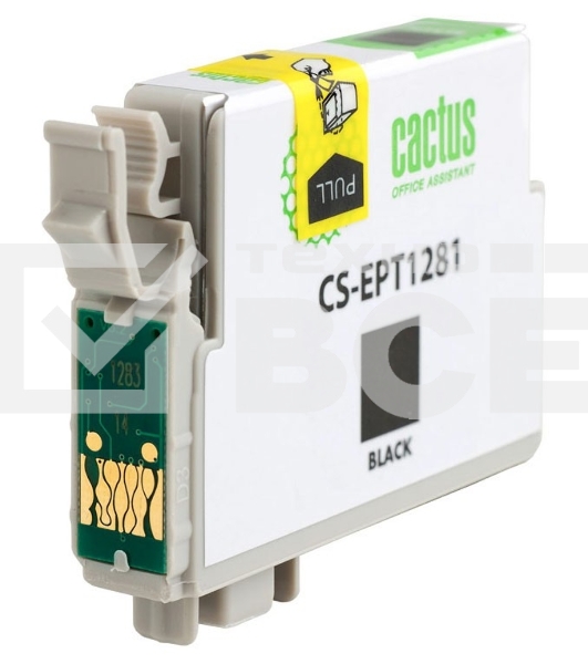 Картридж струйный Cactus CS-EPT1281 (T1281) черный (10 мл) для Epson Stylus S22/S125/SX420/SX425/Office BX305